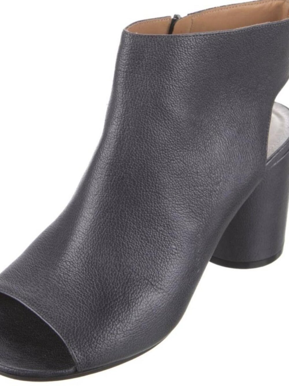 Maison Margiela black leather peep toe ankle boots - size 8